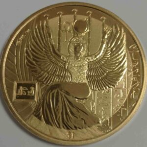 Isis Egyptian Gods 1 uncja srebra 2023 Pełne złocenie