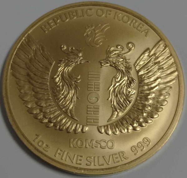 Phoenix South Korea 1 uncja srebra 2022 Pełne złocenie