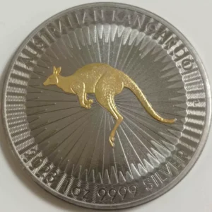 Australijski Kangur 1 uncja srebra 2023 Ruten ze złoceniem