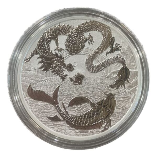 Dragon and Koi Chinese Myths and Legends 1 uncja srebra 2023