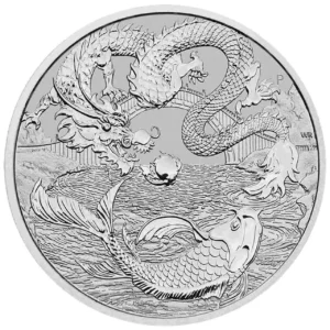 Dragon and Koi Chinese Myths and Legends 1 uncja srebra 2023