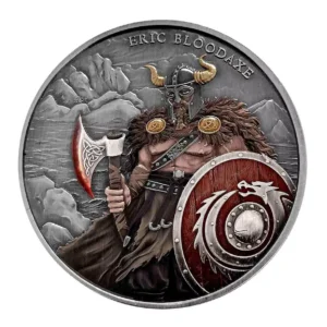 Eric Bloodaxe Legendary Warriors 1 uncja srebra Antique Kolorowany