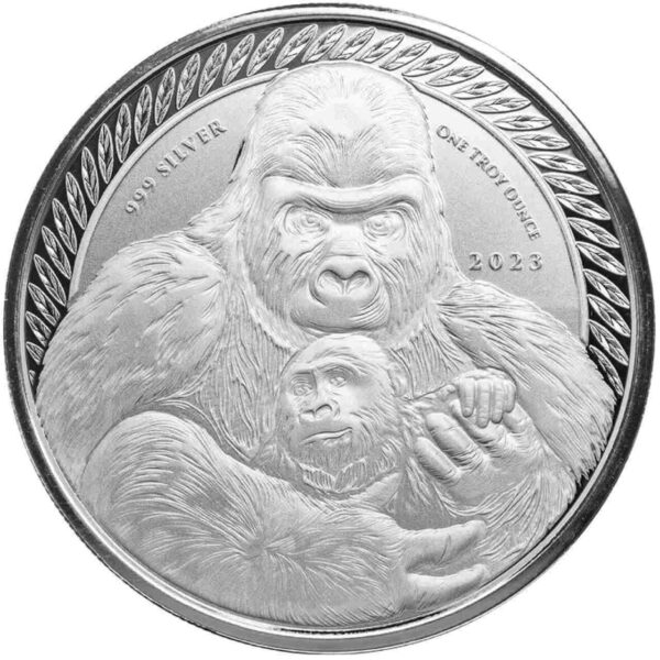 Goryl srebrnogrzbiety Silverback Gorillas 1 uncja srebra 2023