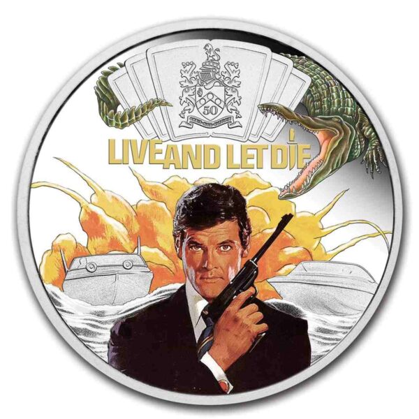 James Bond Live and Let Die 1 uncja srebra 2023 Kolorowany