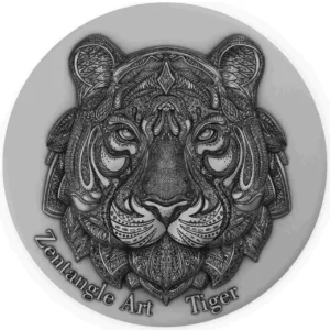 Tiger Zentangle Art 2 uncje srebra 2022