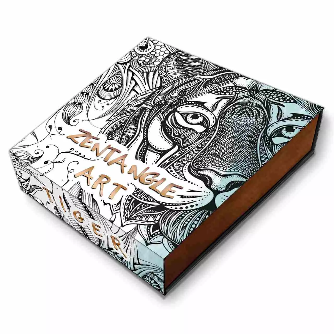 Tiger Zentangle Art 2 uncje srebra 2022 - obrazek 2