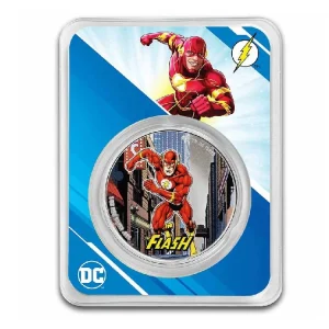 DC Comics Flash 1 uncja srebra 2023 Kolorowany TEP