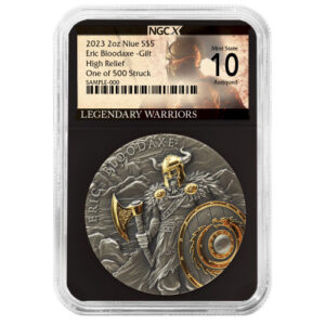 Eric Bloodaxe Legendary Warriors 2 uncje srebra Antique Pozłacany