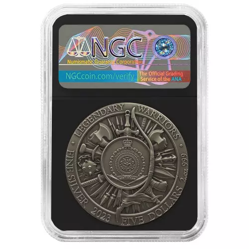 Julius Caesar Legendary Warriors 2 uncje srebra Antique Pozłacany - obrazek 2