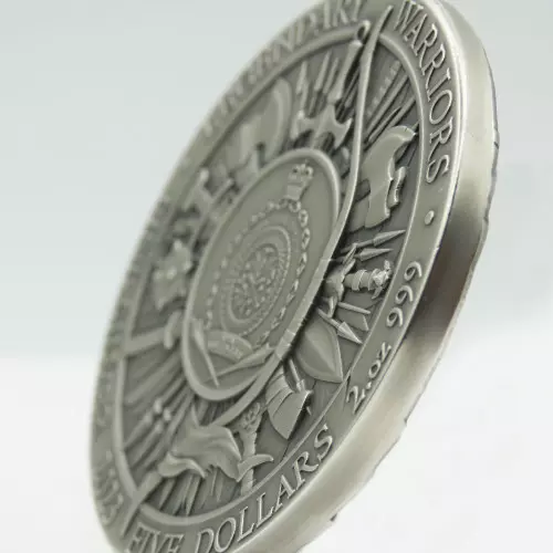 Julius Caesar Legendary Warriors 2 uncje srebra Antique Pozłacany - obrazek 7