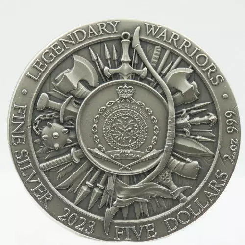 Julius Caesar Legendary Warriors 2 uncje srebra Antique Pozłacany - obrazek 8