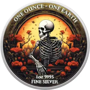 Halloween Skeleton Earth 1 uncja srebra 2022