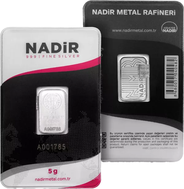 Sztabka 5 g srebra Nadir