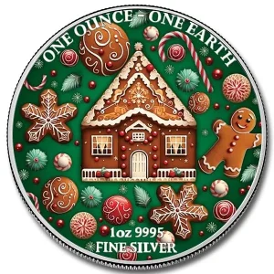 Christmas Gingerbread Earth 1 uncja srebra 2022