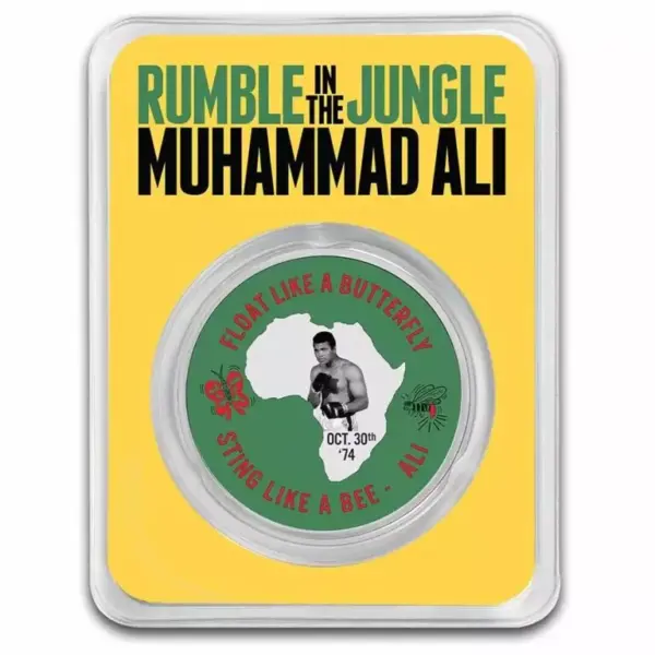Rumble In The Jungle Muhammad Ali 1 uncja srebra 2023 TEP kolorowany