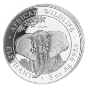 Słoń Somalijski African Wildlife 5 uncji Srebra 2021