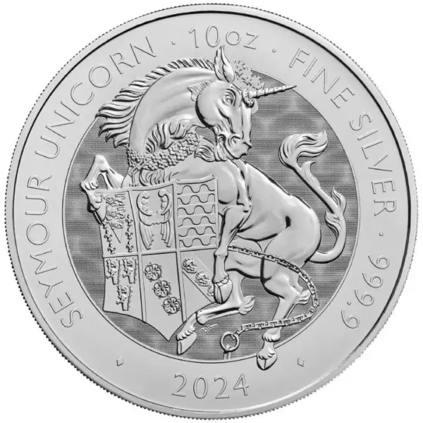The Seymour Unicorn Tudor Beasts 10 uncji srebra 2024