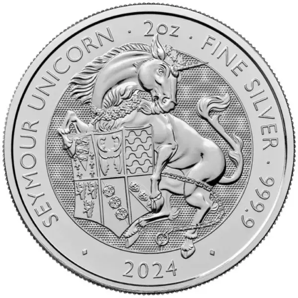 The Seymour Unicorn Tudor Beasts 2 uncje srebra 2024