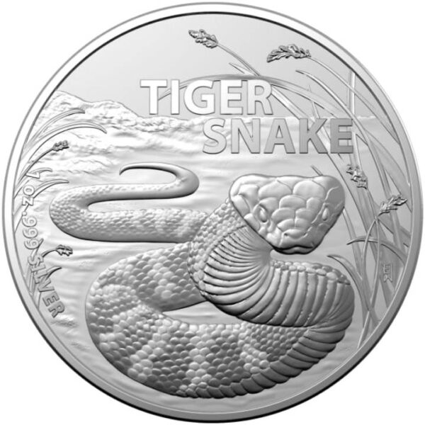 Tiger Snake Najniebezpieczniejsze Zwierzęta Australii 1 uncja Srebra 2024