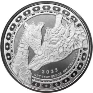 Giraffe Equatorial Guinea 1 uncja srebra 2023