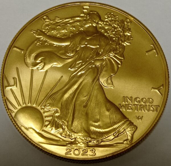 Amerykański Orzeł 1 uncja srebra 2023 Pełne złocenie