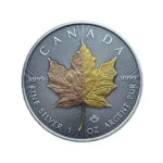 Kanadyjski Liść Klonowy 1 uncja Srebra 2024 Antique Gold II