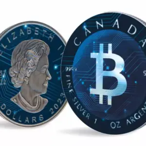 Kanadyjski Liść Klonowy 1 uncja srebra 2023 Bitcoin