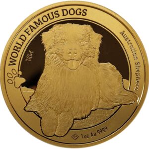 Owczarek australijski World Famous Dogs 1 uncja złota 2024
