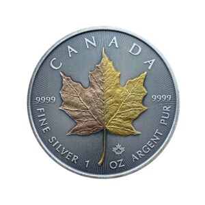 Kanadyjski Liść Klonowy 1 uncja srebra 2023 Antique Gold II