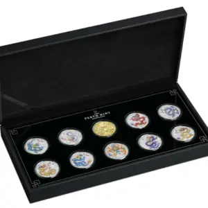 Zestaw 10 monet Rok Smoka Lunar III 1/2 uncji srebra 2024