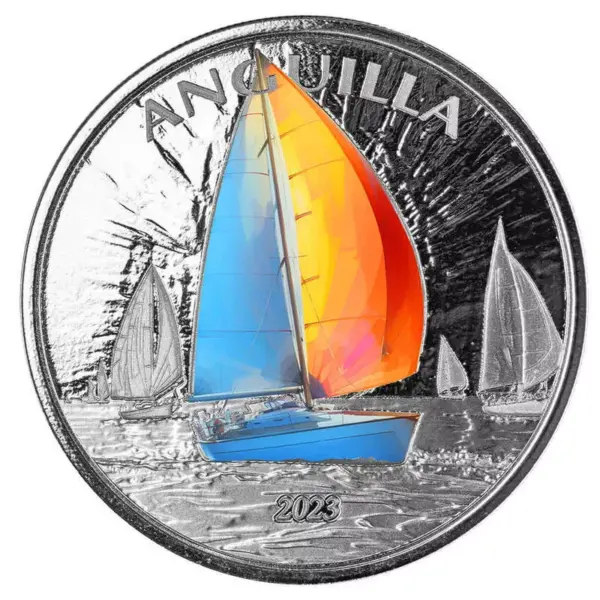 EC8 Anguilla Regatta 1 uncja srebra 2023 Kolorowany