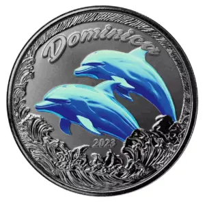 EC8 Dominica Dolphin 1 uncja srebra 2023 Kolorowany