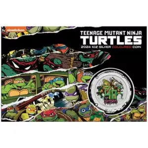 Teenage Mutant Ninja Turtles 40th Anniversary 1 uncja srebra 2024 Kolorowana