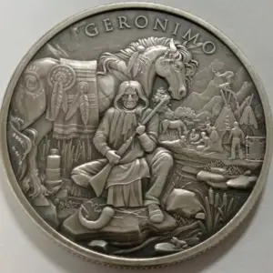 Geronimo Legendary Warriors 1 uncja srebra Antique