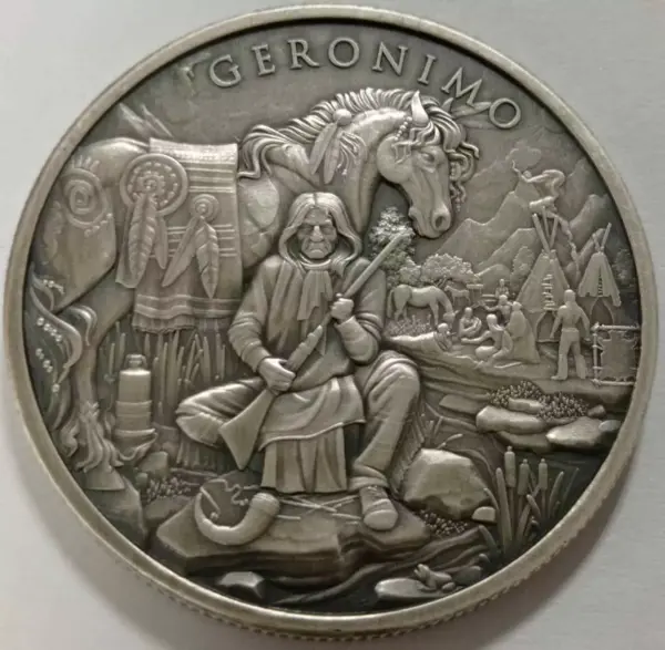 Geronimo Legendary Warriors 1 uncja srebra Antique