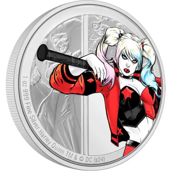 Harley Quinn DC Villains 1 uncja srebra 2024 PROOF