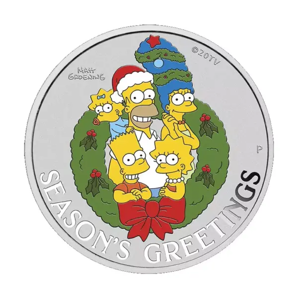 Season's Greetings The Simpson 1 uncja Srebra 2022 Kolorowany