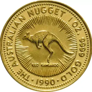 Australian Kangaroo Gold Nugget 1 uncja Złota 1990