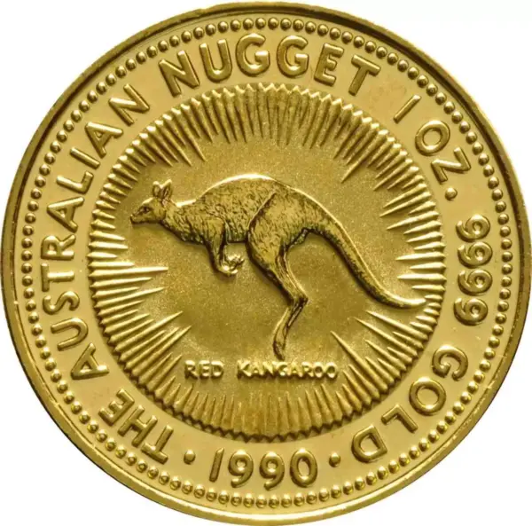 Australian Kangaroo Gold Nugget 1 uncja Złota 1990