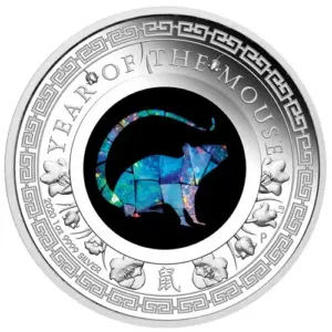 Lunar Opal Rok Myszy 1 uncja Srebra 2020 Proof