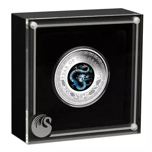 Lunar Opal Rok Smoka 1 uncja Srebra 2024 Proof - obrazek 4