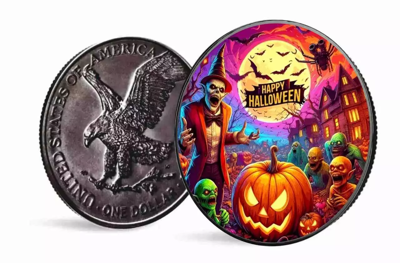 Amerykański Orzeł 1 uncja srebra 2024 Happy Halloween: Zombie - obrazek 2