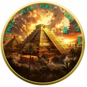 Srebrna moneta Aztec Temple Mexico Libertad 1 uncja srebra 2023