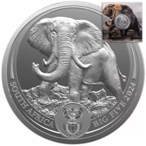 Srebrna moneta Big Five III Elephant 1 uncja Srebra 2024