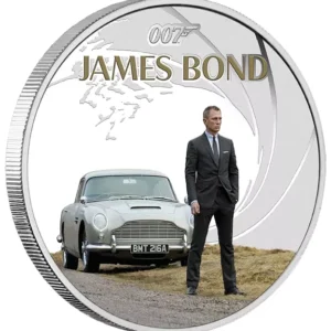 Srebrna moneta James Bond Daniel Craig 1 uncja srebra 2024 Proof Kolorowany