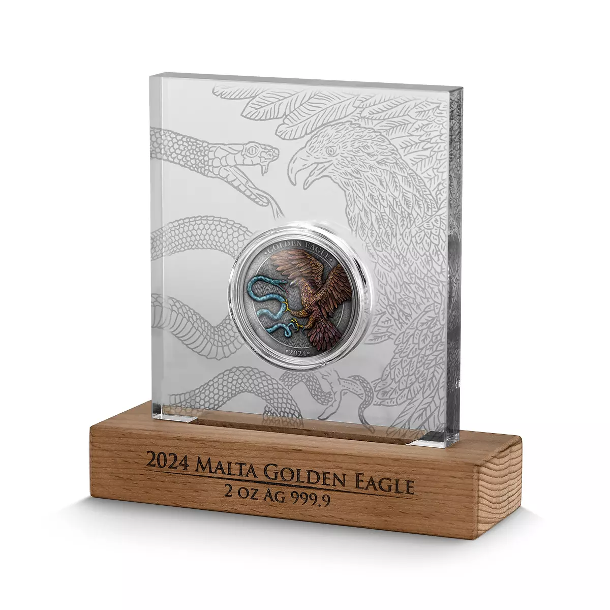 Srebrna moneta Malta Golden Eagle 2 uncje srebra 2024 HR Limited Edition - obrazek 2