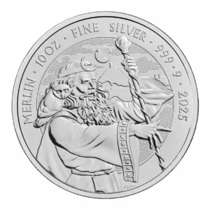 Srebrna moneta Merlin Myths and Legends 10 uncji srebra 2025