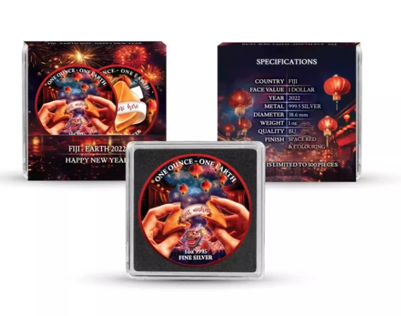 Srebrna moneta New Year Fiji Earth 1 uncja srebra 2022 - obrazek 3