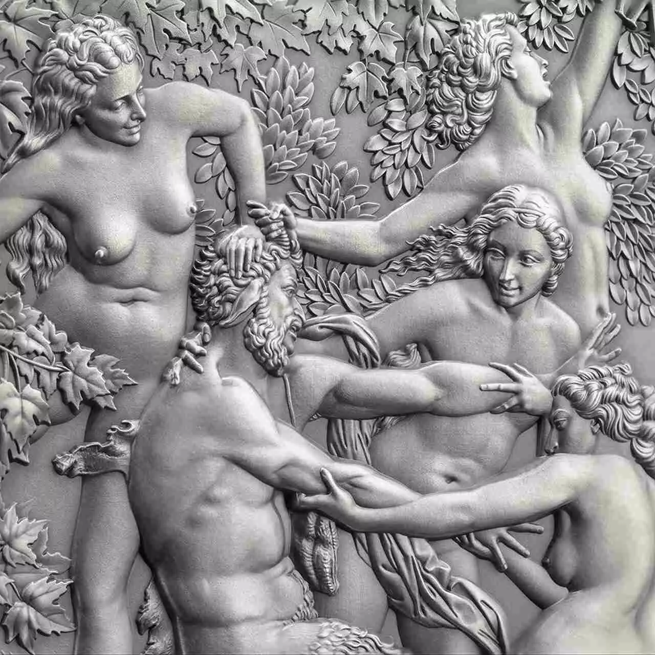 Srebrna moneta Nymphs and Satyr Celestial Beauty 1000 g srebra 2025 - obrazek 5