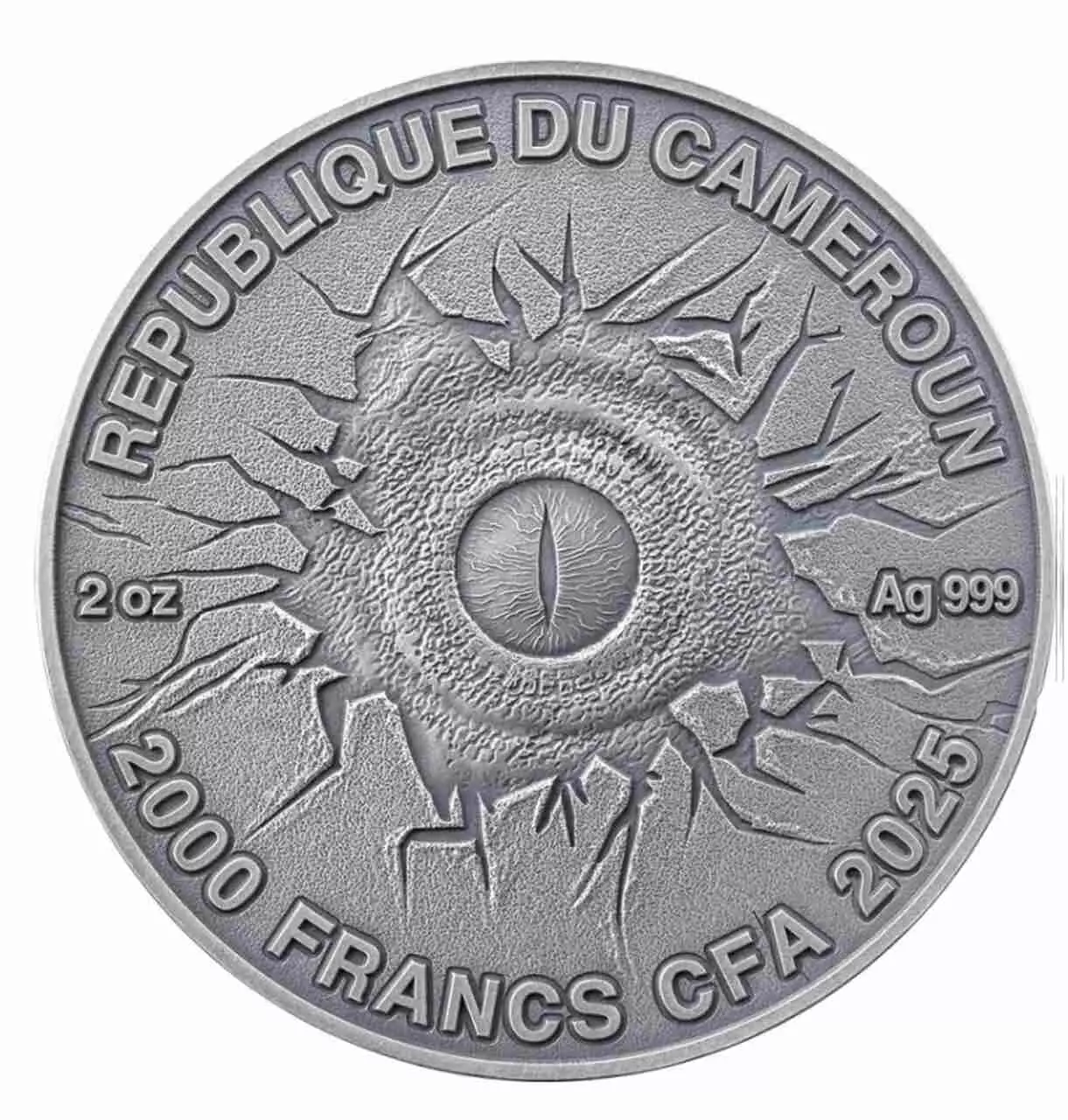 Srebrna moneta Triceratops Lost World 2 uncje srebra 2025 - obrazek 2